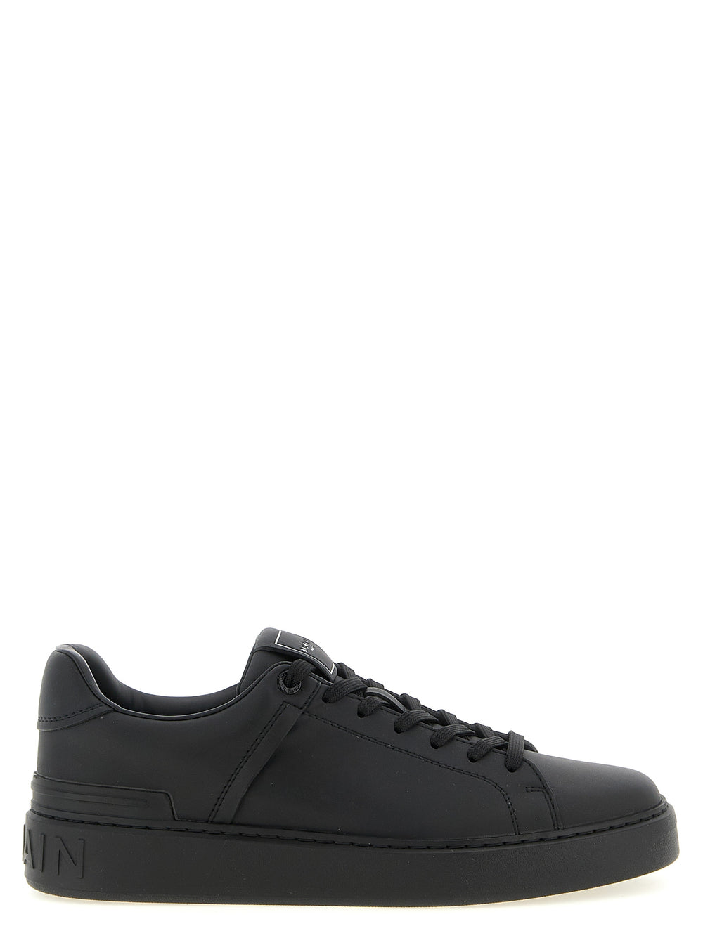 Balmain B-Court Calfskin Low-Top Sneakers in Black