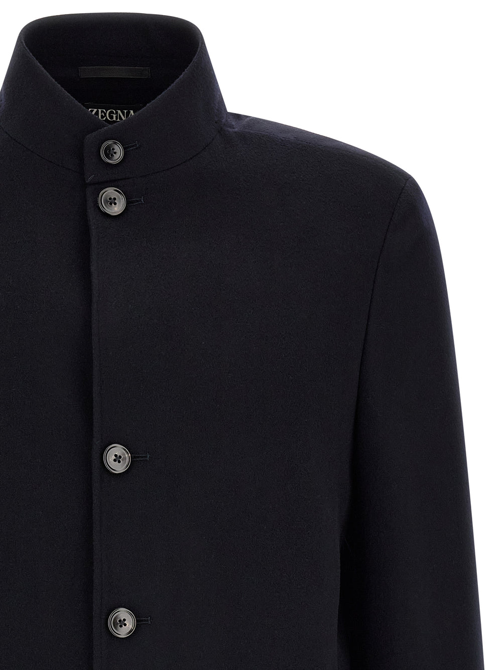Zegna 100% Cashmere Full-Length Jacket in Blue