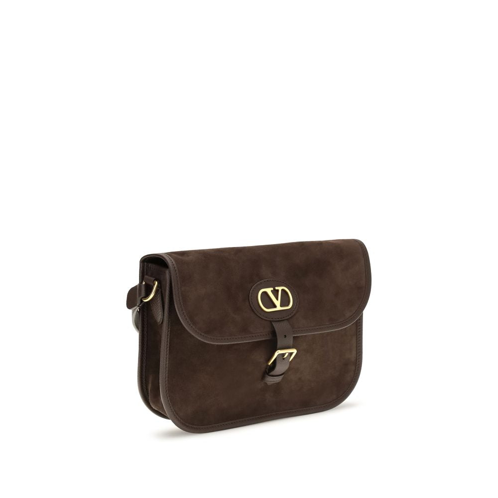 Valentino Garavani Calf Leather Shoulder Bag in Brown