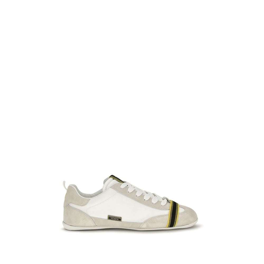 Fendi Fabric and Suede Sneakers in Gray