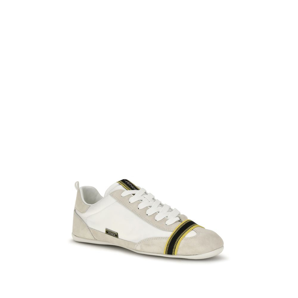 Fendi Fabric and Suede Sneakers in Gray