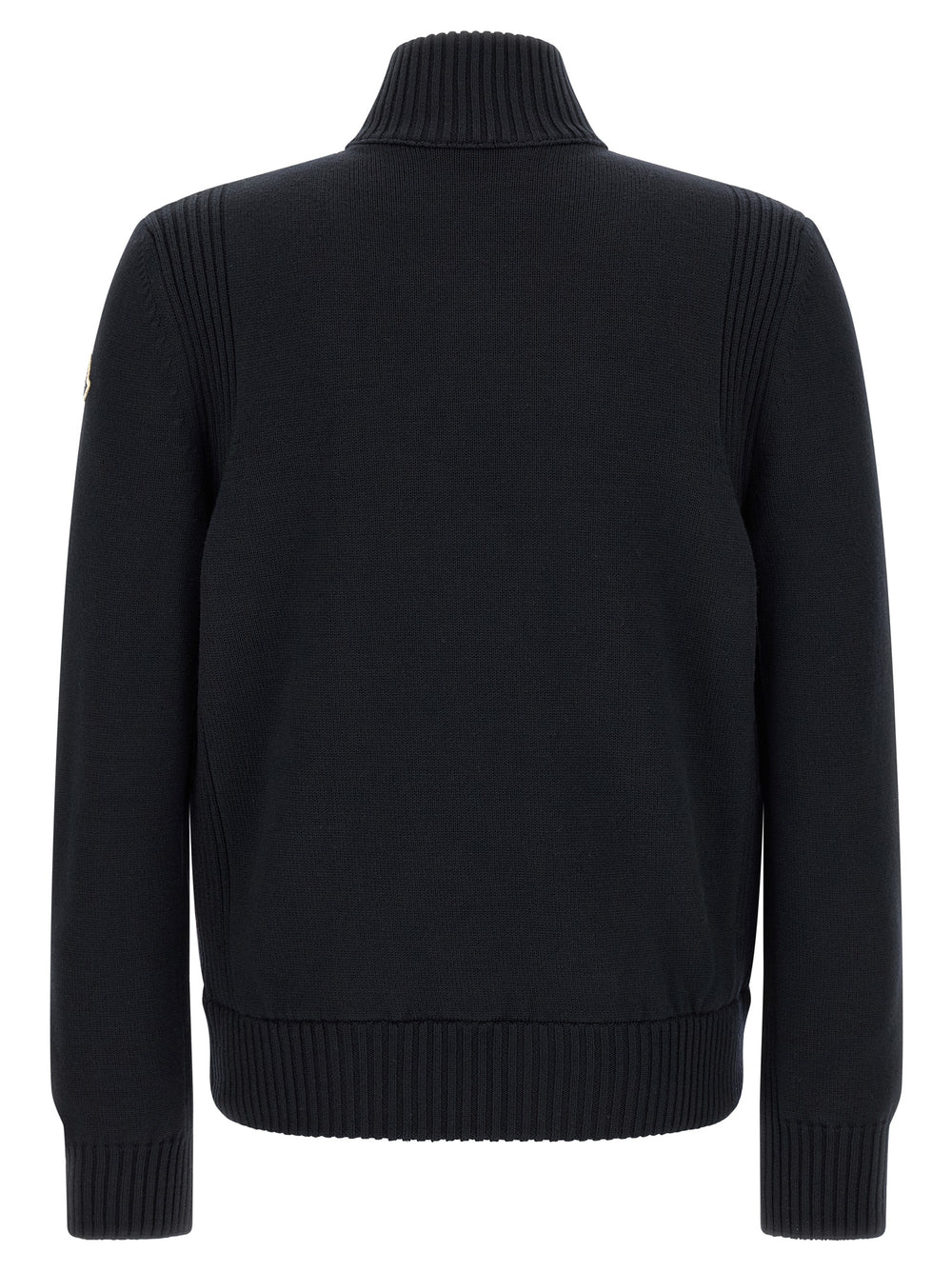 Moncler Quilted-Front Cardigan in Blue