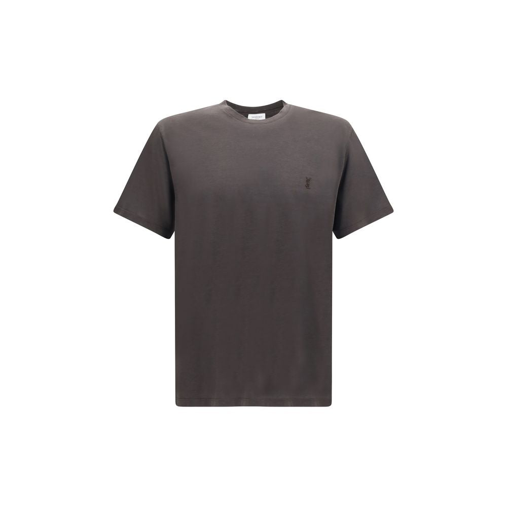 Saint Laurent Silk T-Shirt in Brown