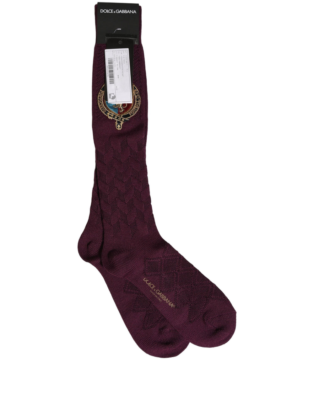 Dolce & Gabbana Wool Blend Knee-High Socks in Burgundy