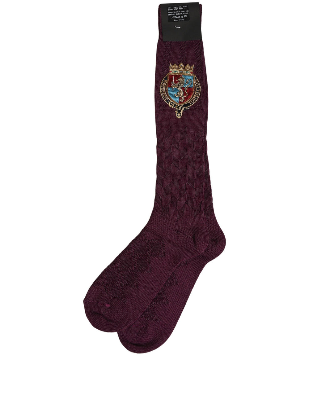 Dolce & Gabbana Wool Blend Knee-High Socks in Burgundy