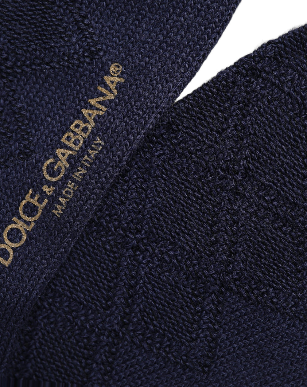Dolce & Gabbana Wool Blend Knee-High Socks in Navy Blue