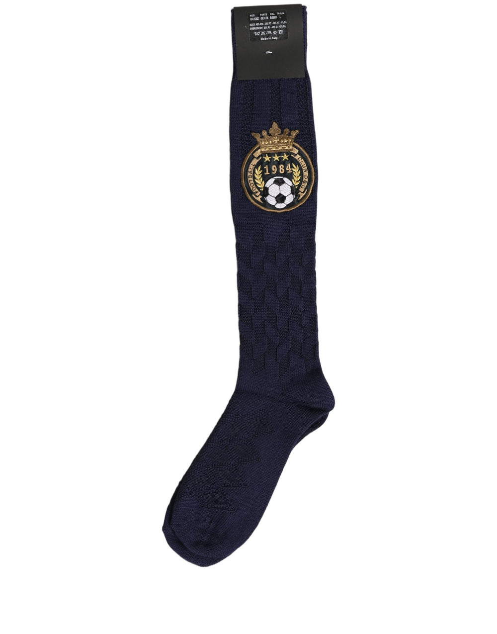 Dolce & Gabbana Wool Blend Knee-High Socks in Navy Blue