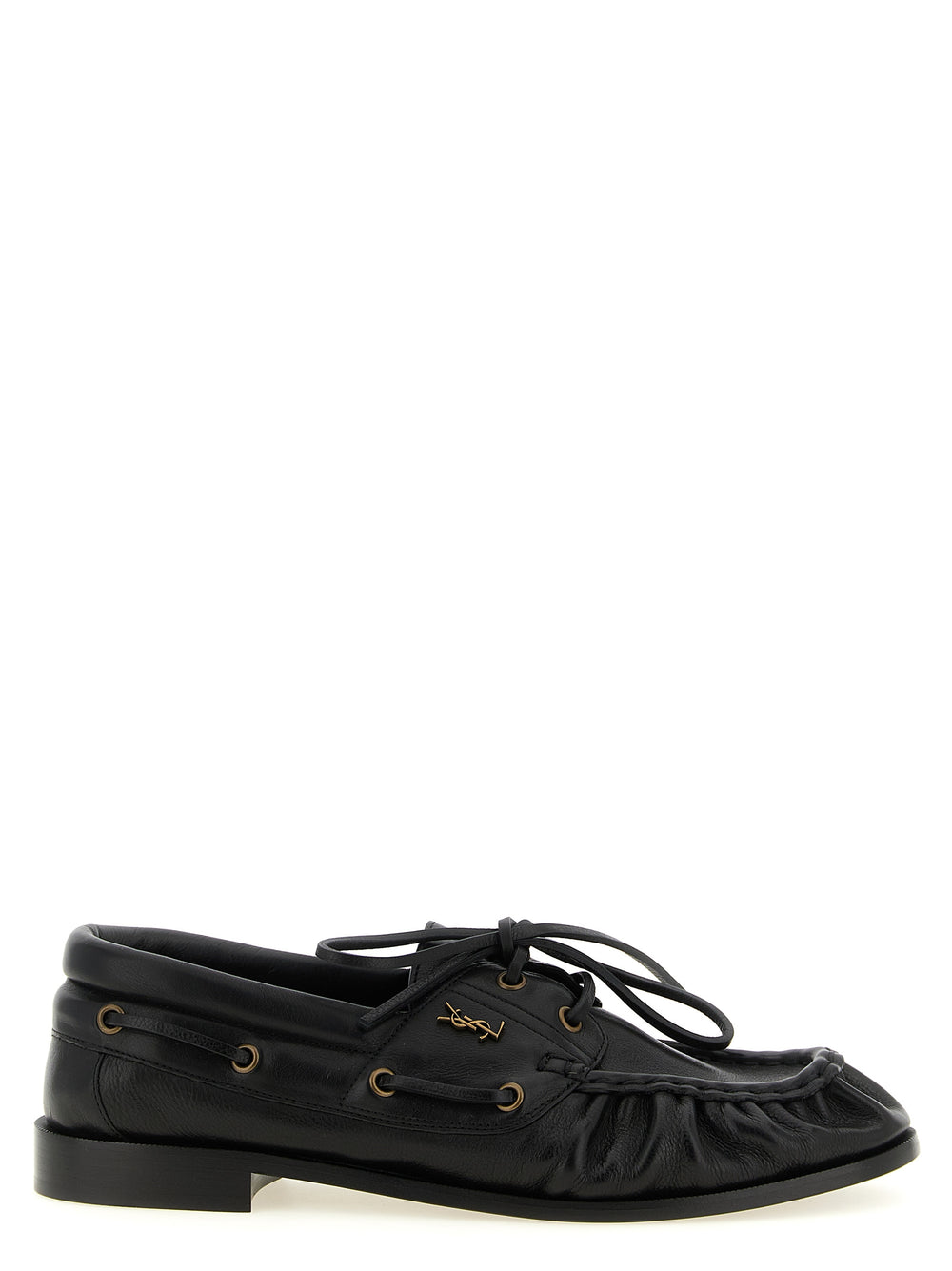 Saint Laurent Calfskin Slip-On Loafers in Black
