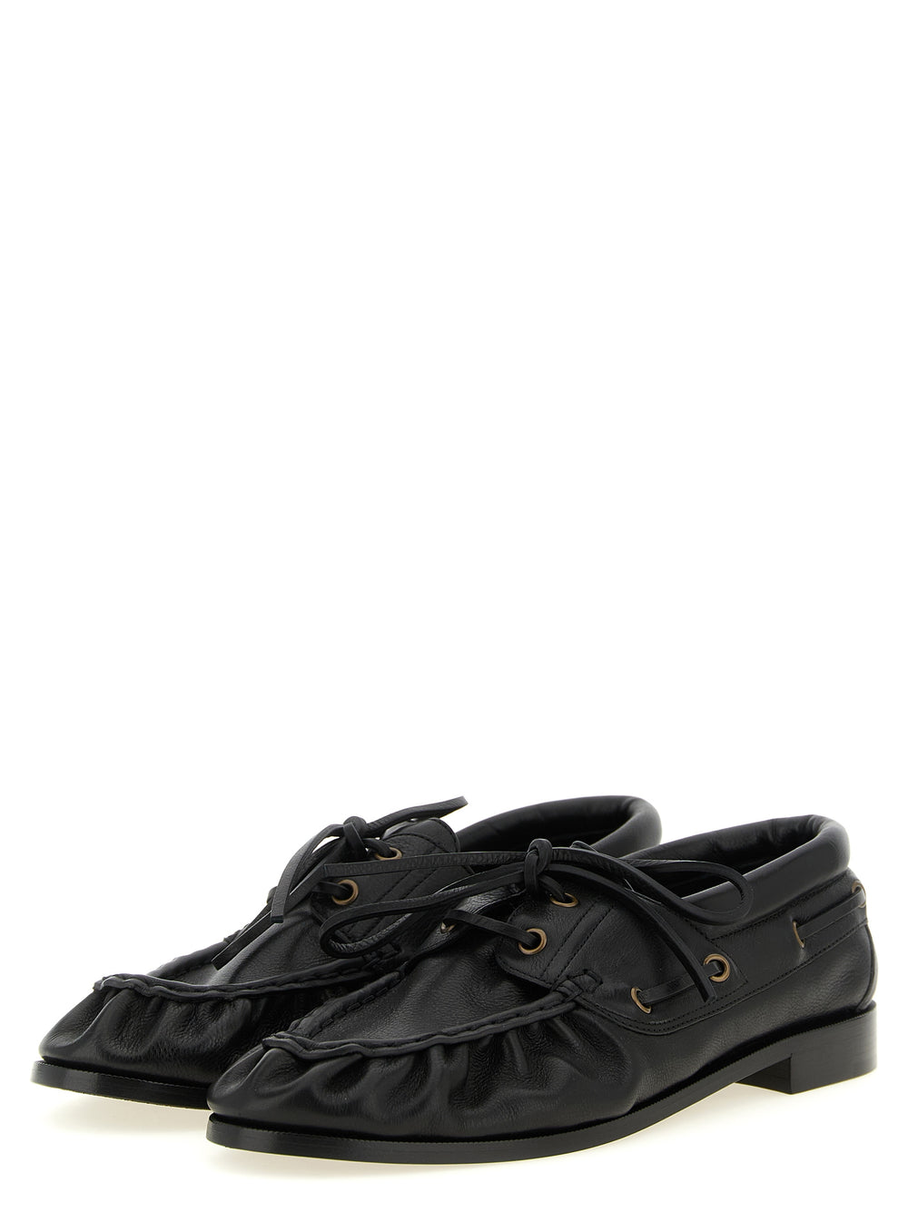 Saint Laurent Calfskin Slip-On Loafers in Black