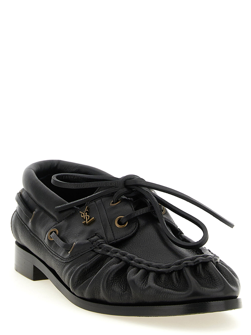 Saint Laurent Calfskin Slip-On Loafers in Black