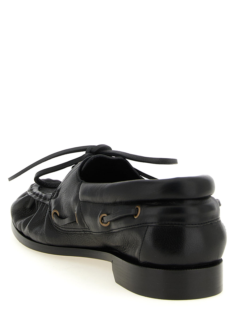Saint Laurent Calfskin Slip-On Loafers in Black
