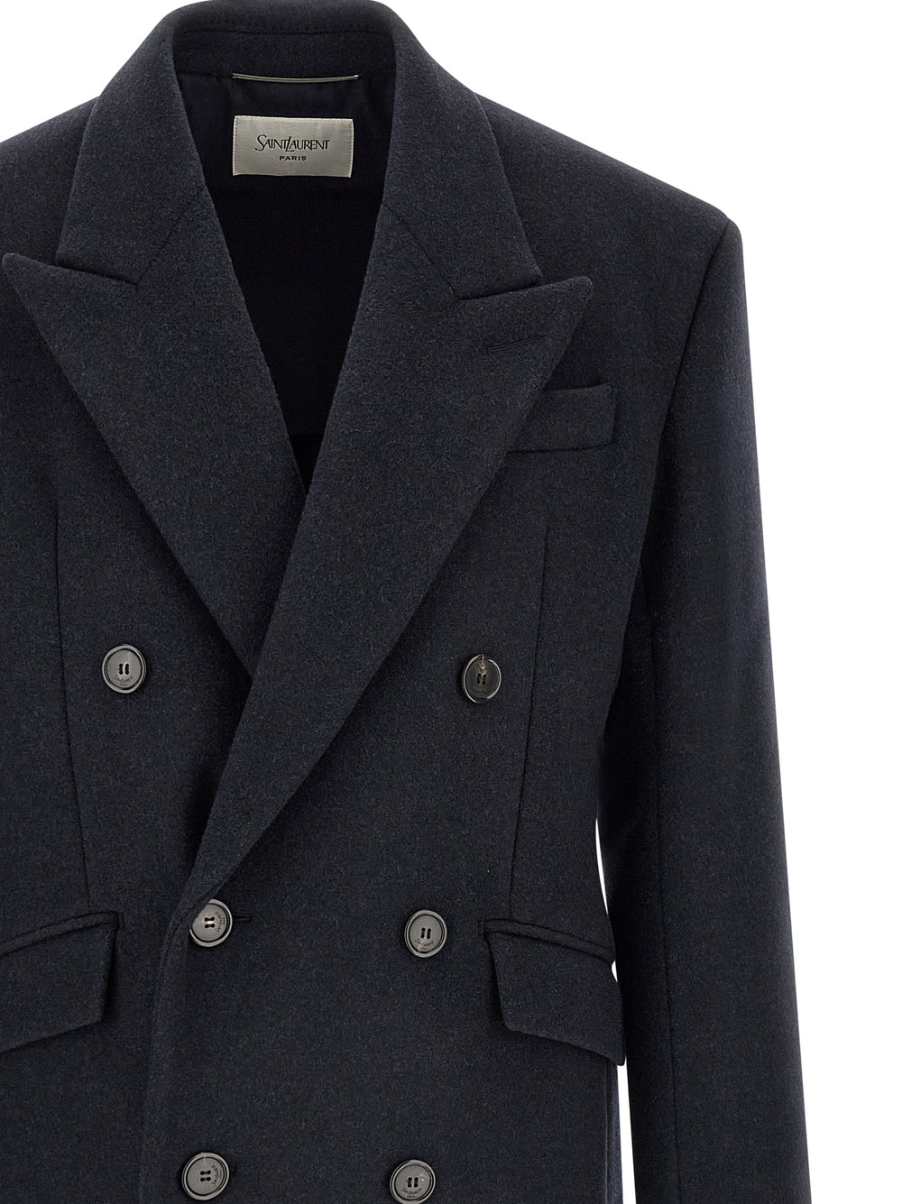 Saint Laurent 100% Wool Coat in Blue