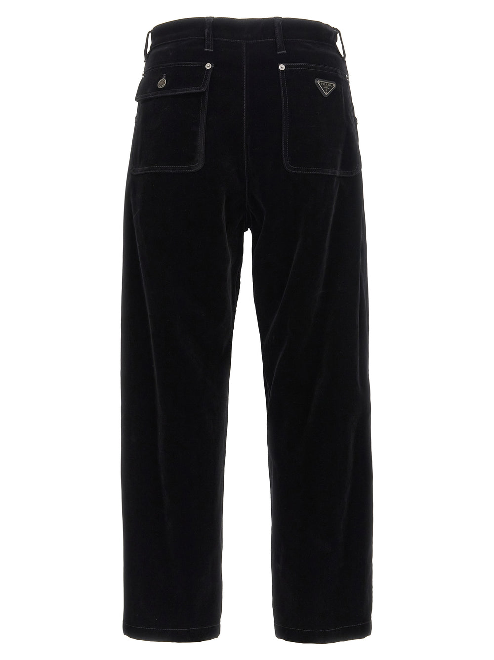 Prada Cotton Blend Trousers in Black