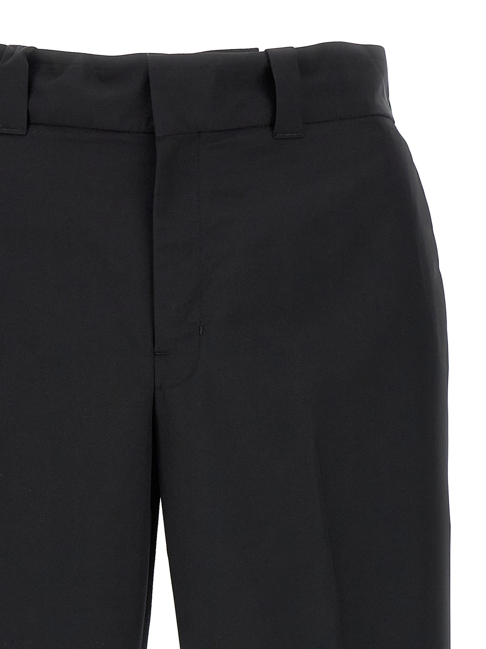 Black Virgin Wool Casual Pants