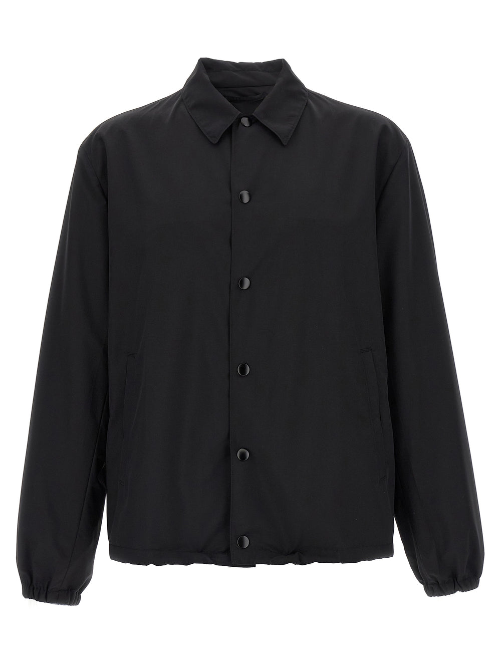 Black Virgin Wool Full-Length Jacket