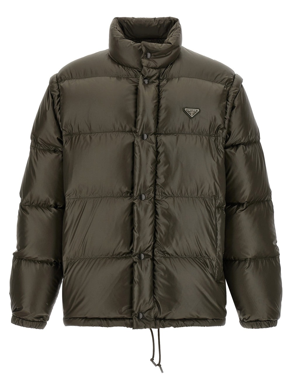 Gray Recycled Polyamide Full-Length Jacket
