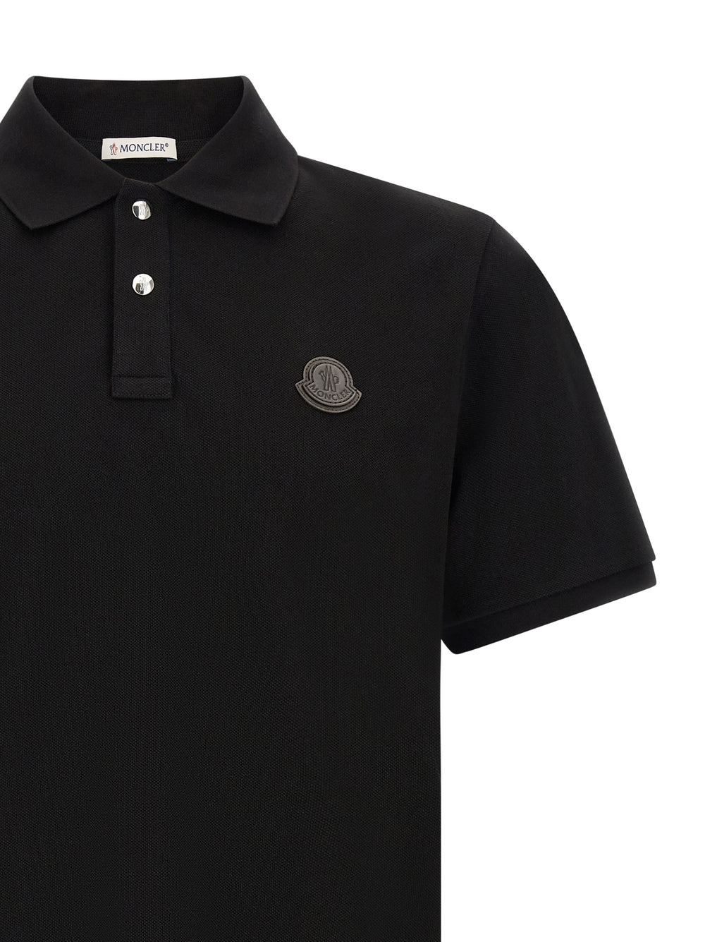 Moncler Cotton Piqué Polo Shirt in Black