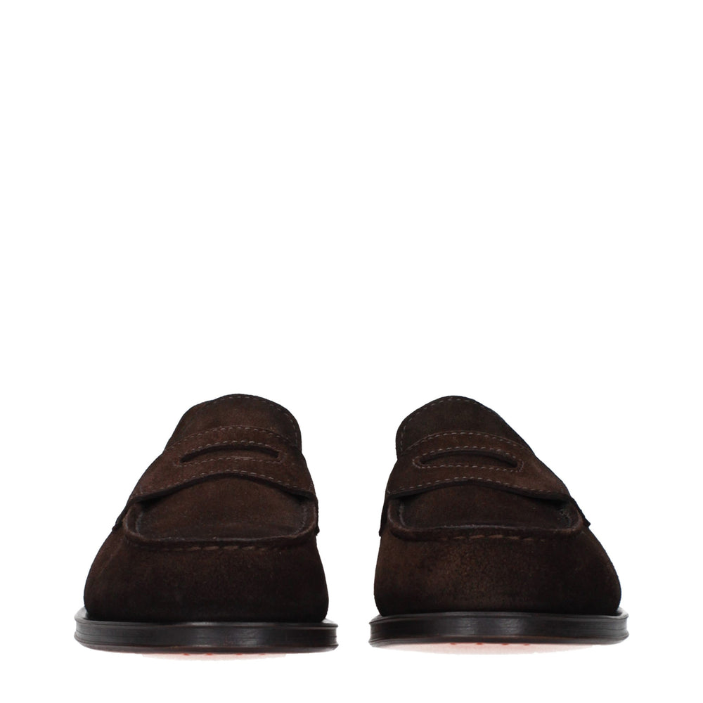 Santoni Slip-On Loafers από Σουέντ σε Καφέ