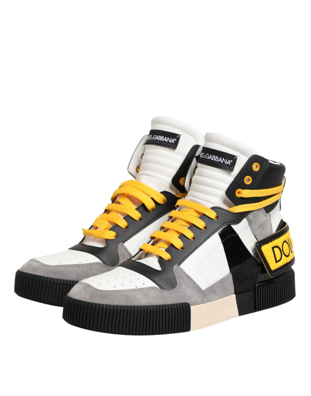 Dolce & Gabbana Multicolor Calf Leather High-Top Sneakers