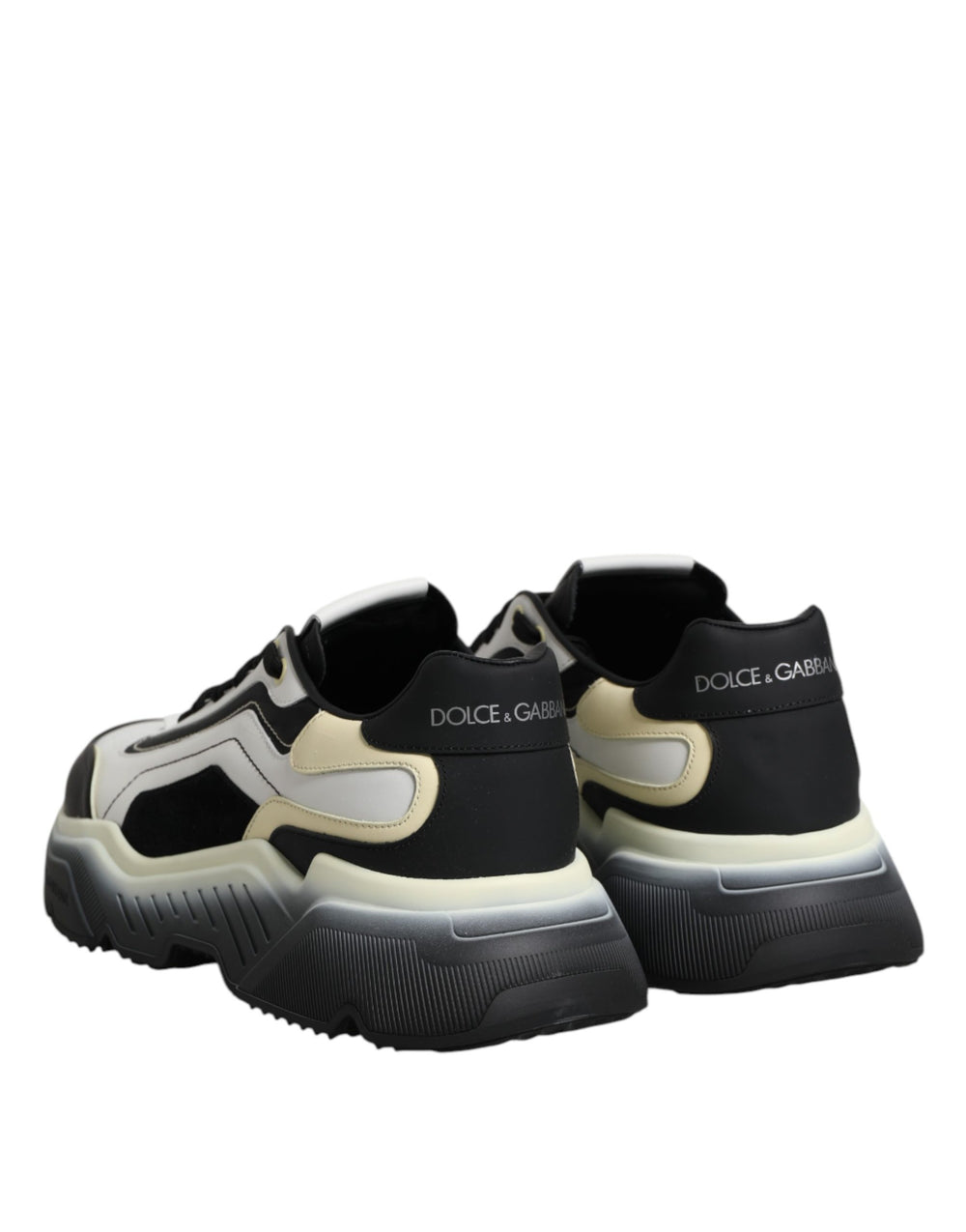 Dolce & Gabbana Daymaster Two-Tone Calf Leather Sneakers in White and Black