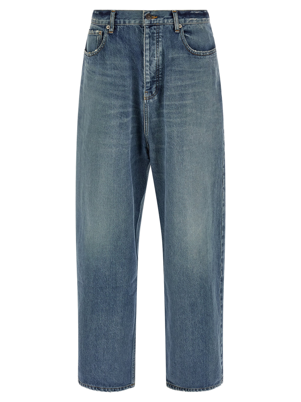 Balenciaga Cotton Relaxed Fit Jeans in Blue
