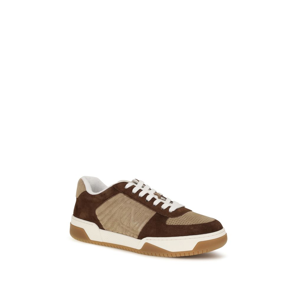 Valentino Garavani Nappa Leather Low-Top Sneakers in Brown