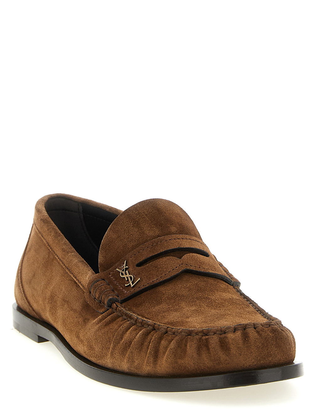 Brown Calfskin Slip-On Loafers