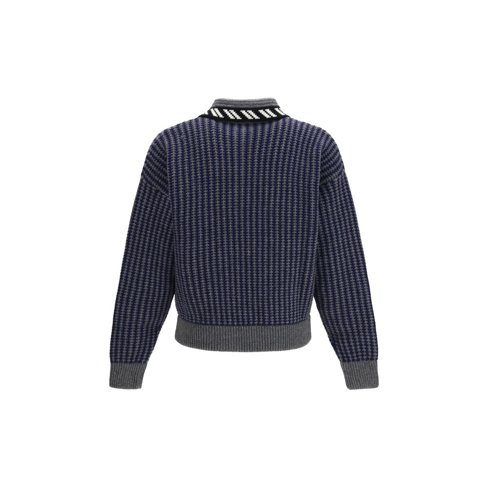 Versace 100% Merino Wool Cardigan in Grey