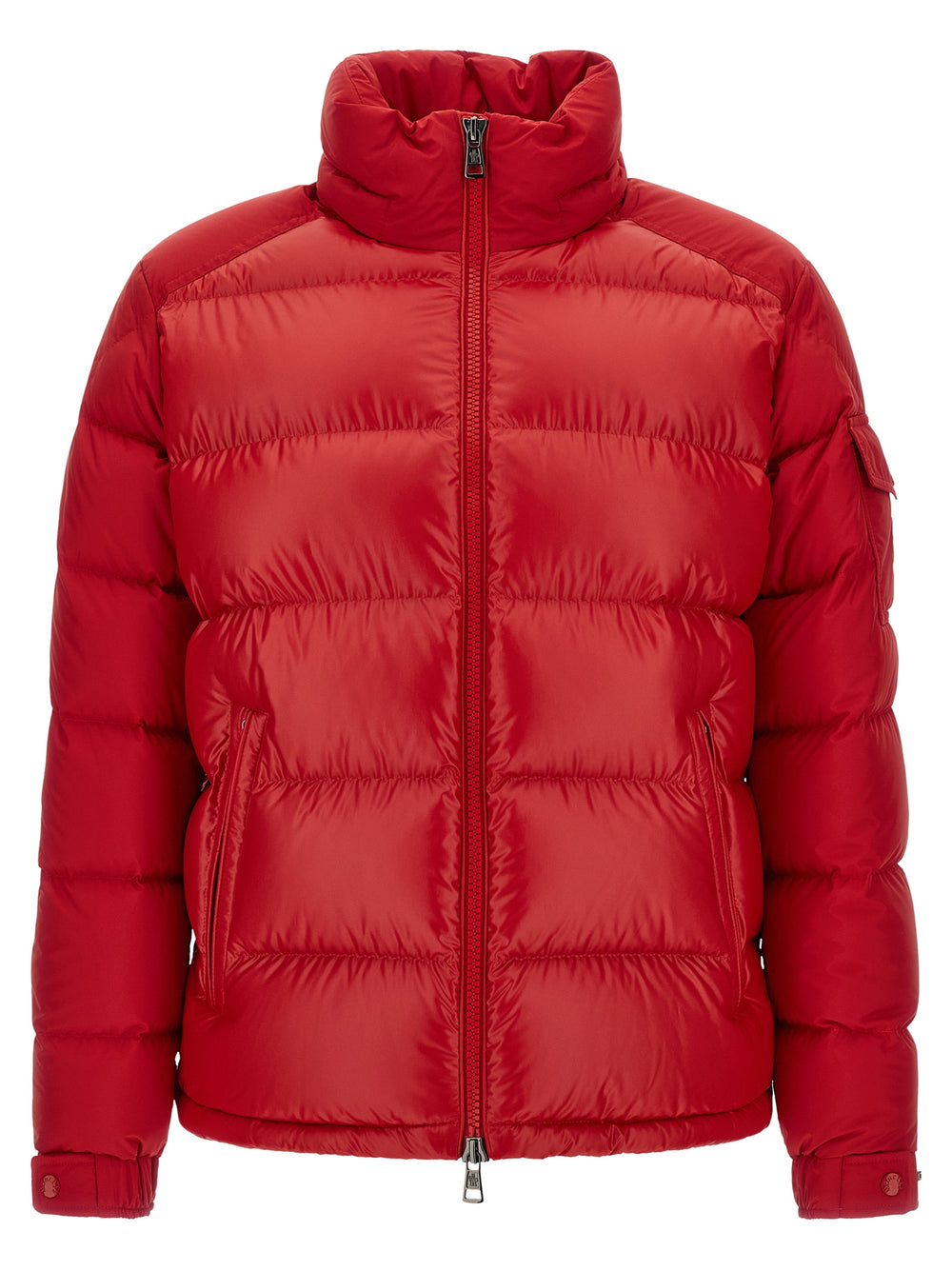 Moncler Maya 100% Polyester Full-Length Jacket in Red
