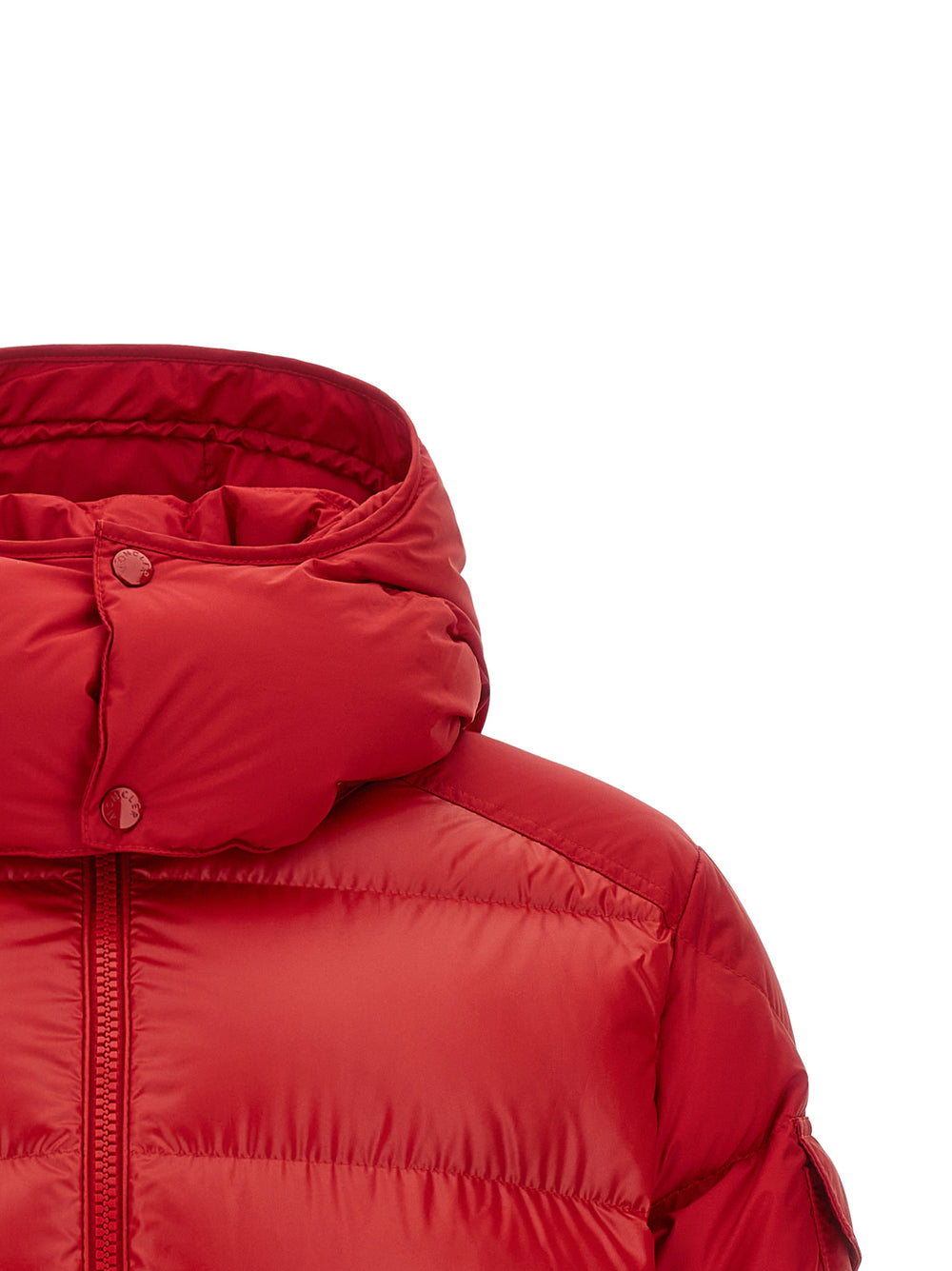 Moncler Maya 100% Polyester Full-Length Jacket in Red
