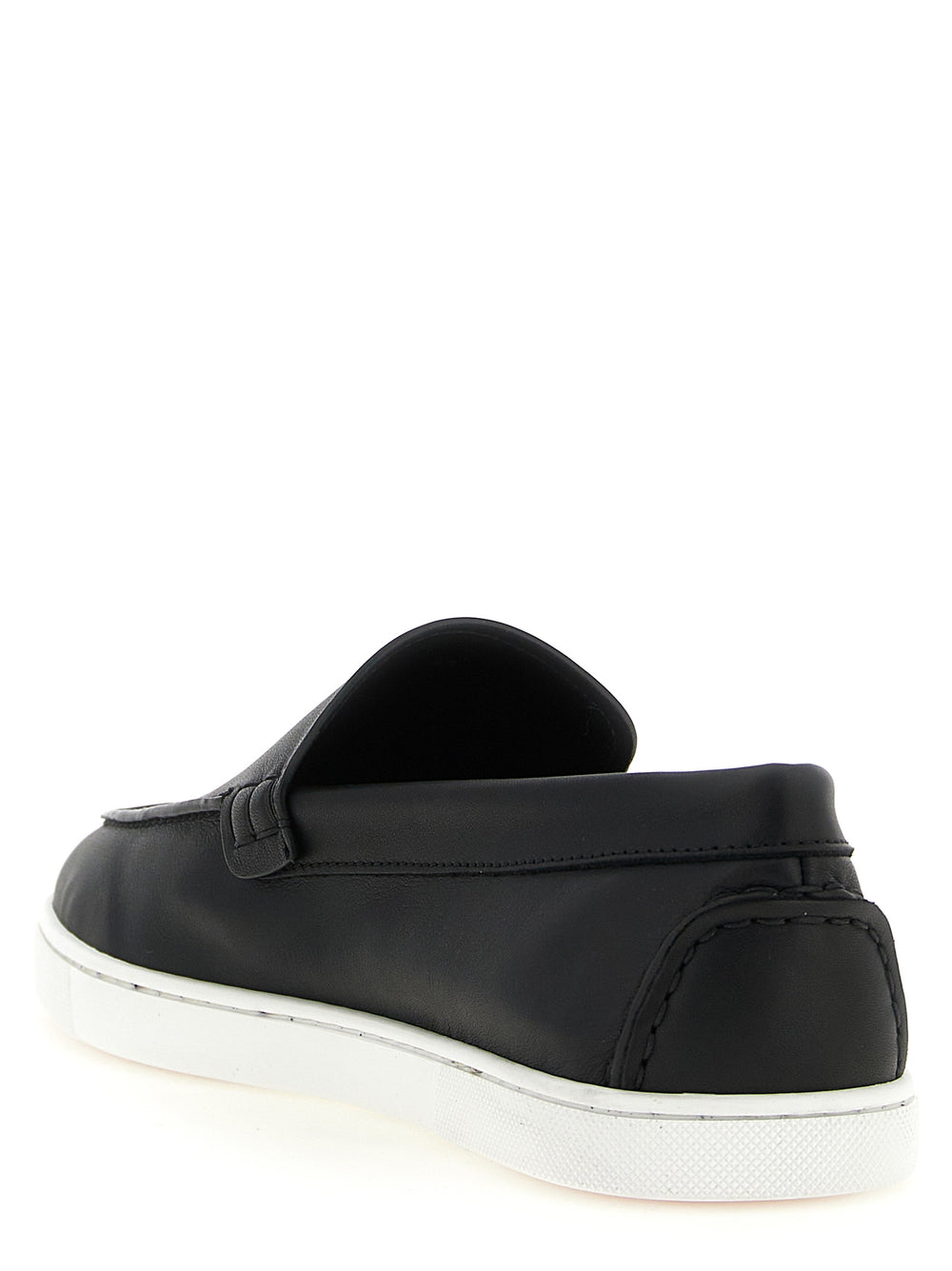 Christian Louboutin Calfskin Slip-On Loafers in Black