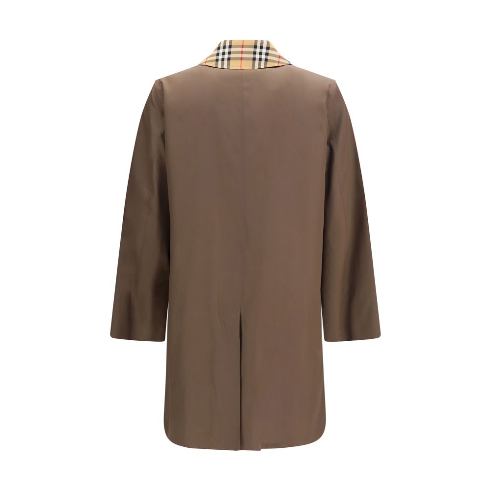 Burberry Cotton Gabardine Coat in Brown