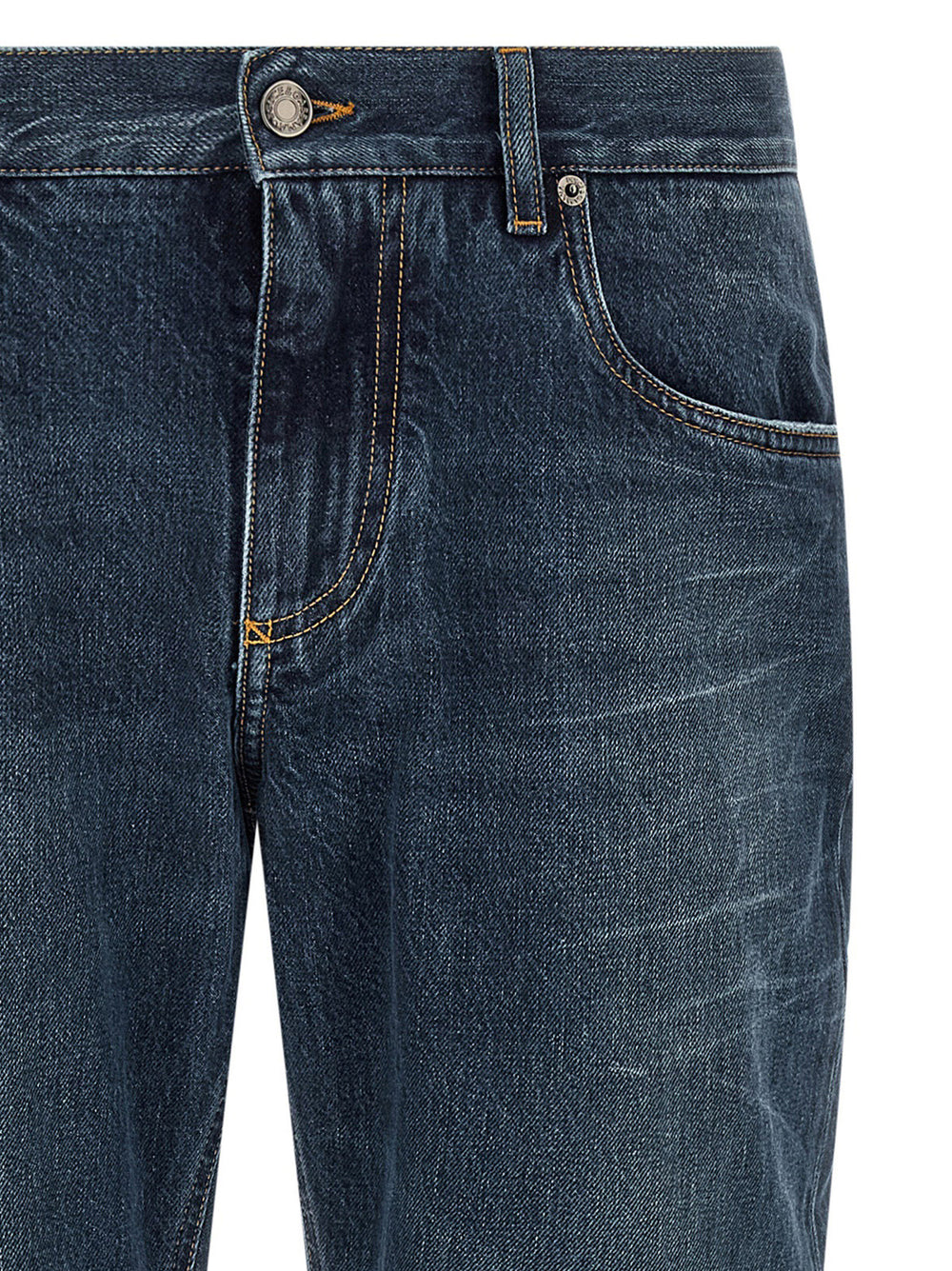 Dolce & Gabbana 100% Cotton Straight-Leg Jeans in Blue