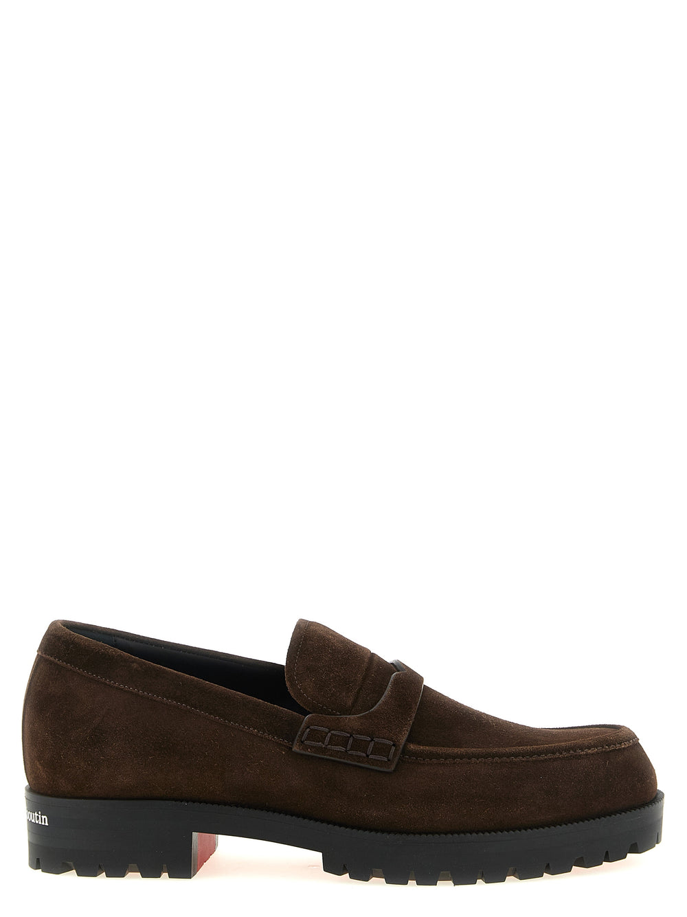 Christian Louboutin Cavavin Calfskin Slip-On Loafers in Brown