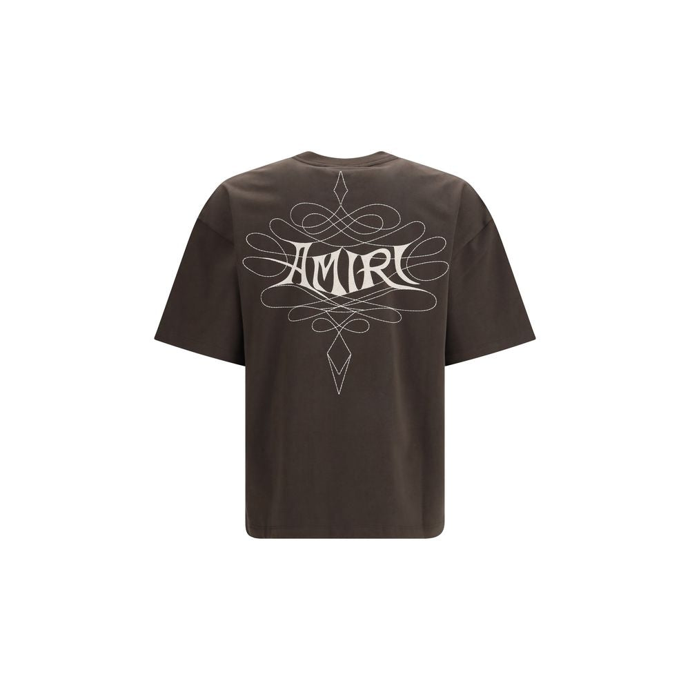 Amiri 100% Cotton Graphic T-Shirt in Brown
