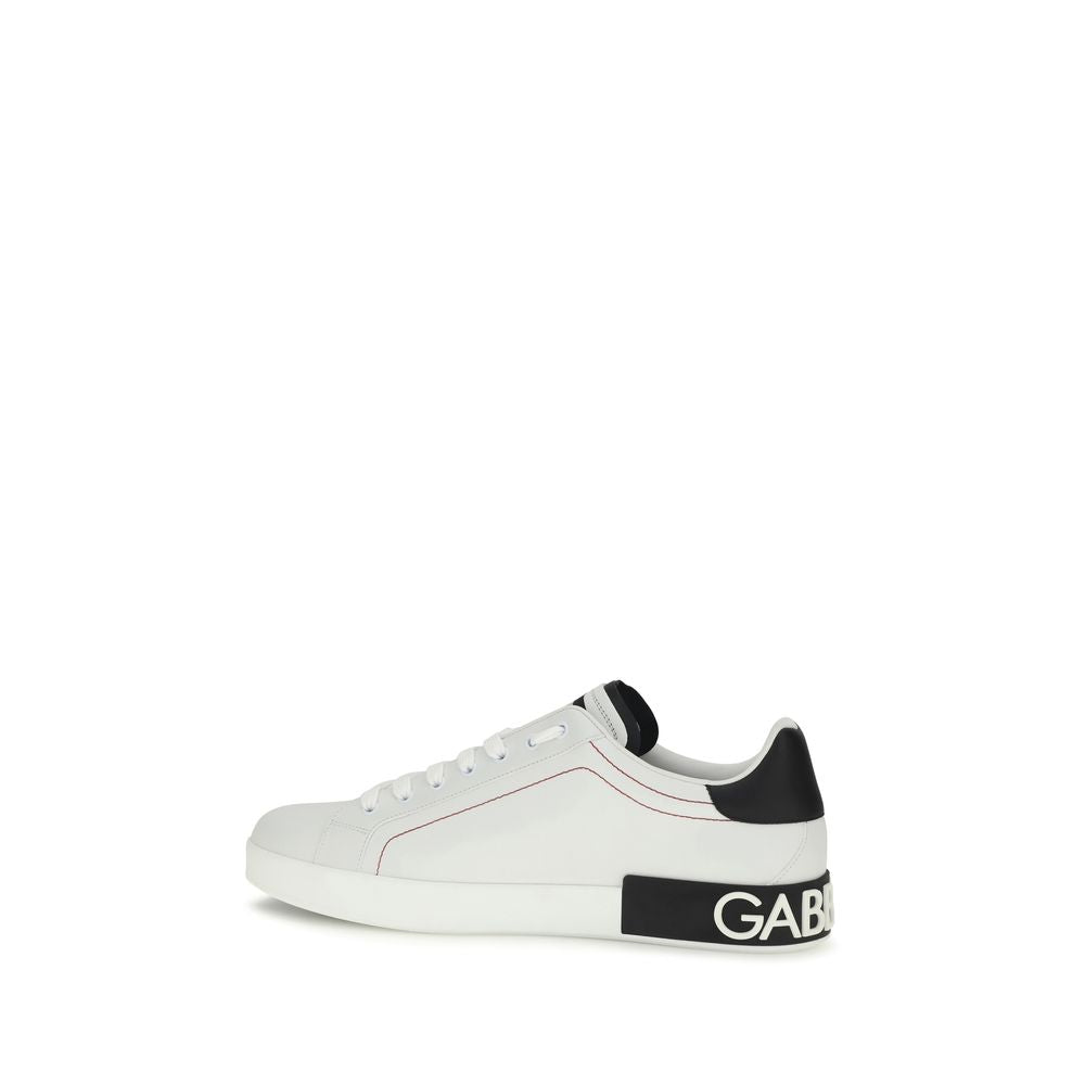 Dolce & Gabbana Δερμάτινα Sneakers Χαμηλής Κοπής σε Λευκό
