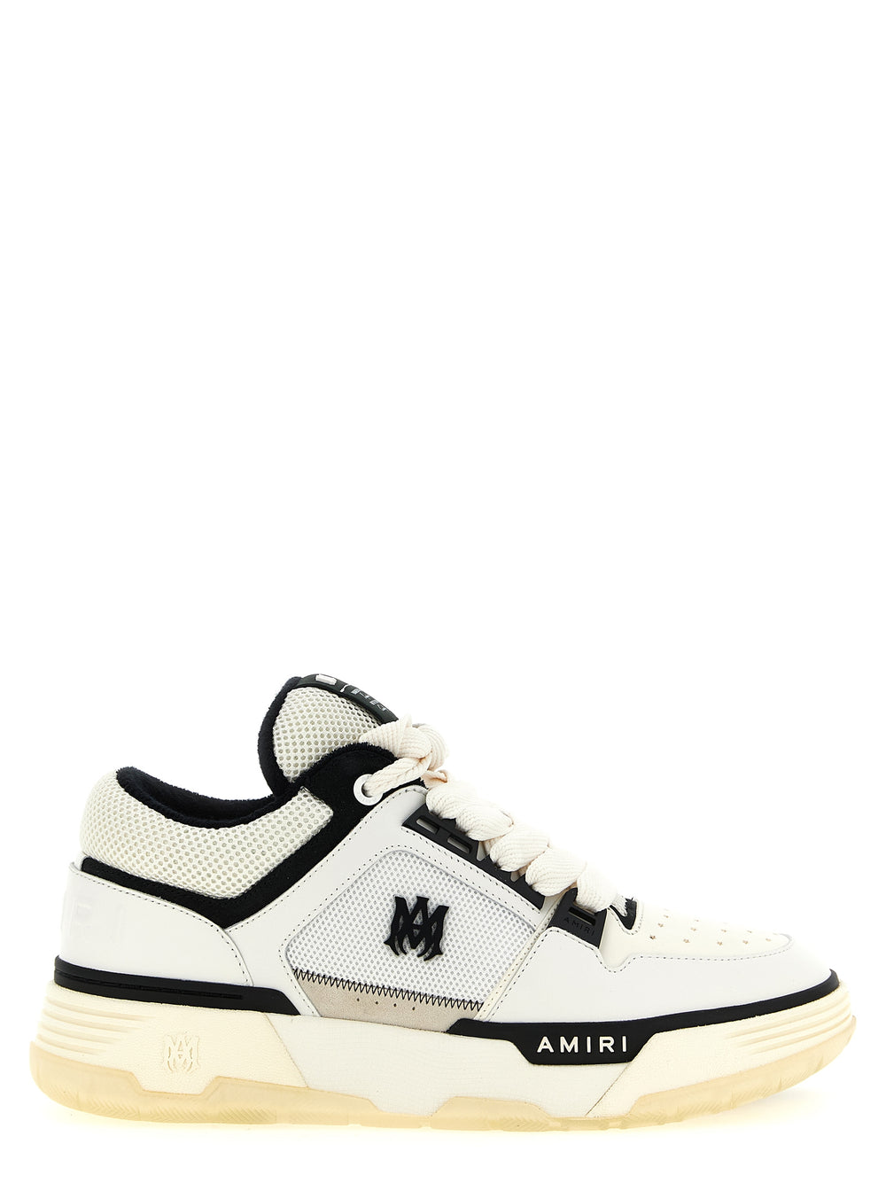Amiri Bicolor Calfskin Sneakers in White and Black