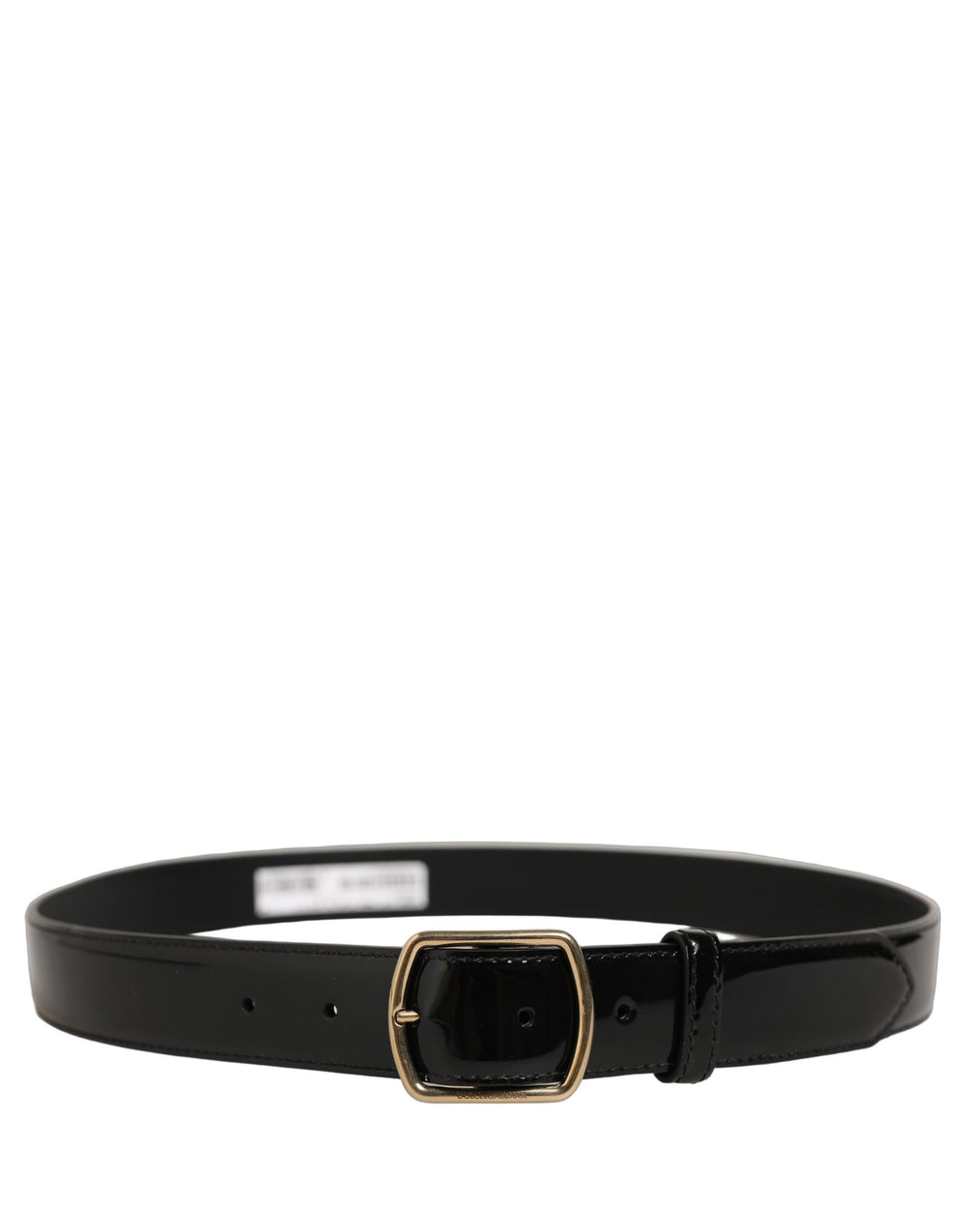 Black Patent Leather Gold Metal Buckle Belt
