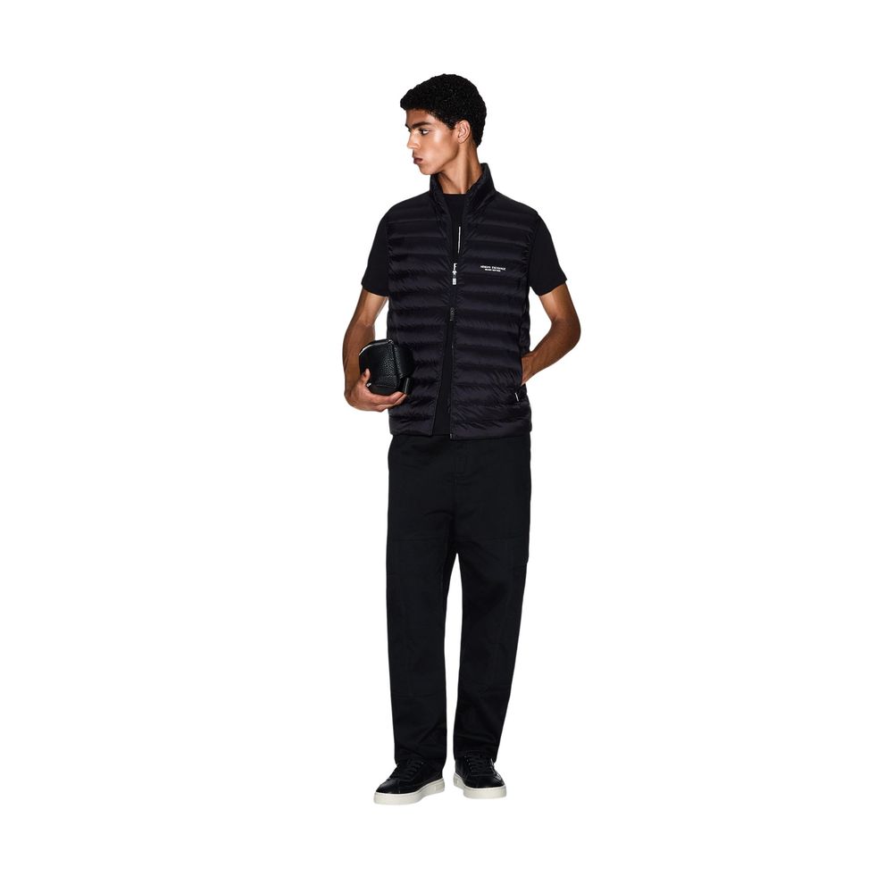 Armani Exchange Καπιτονέ Αμάνικο Μπουφάν σε Μαύρο