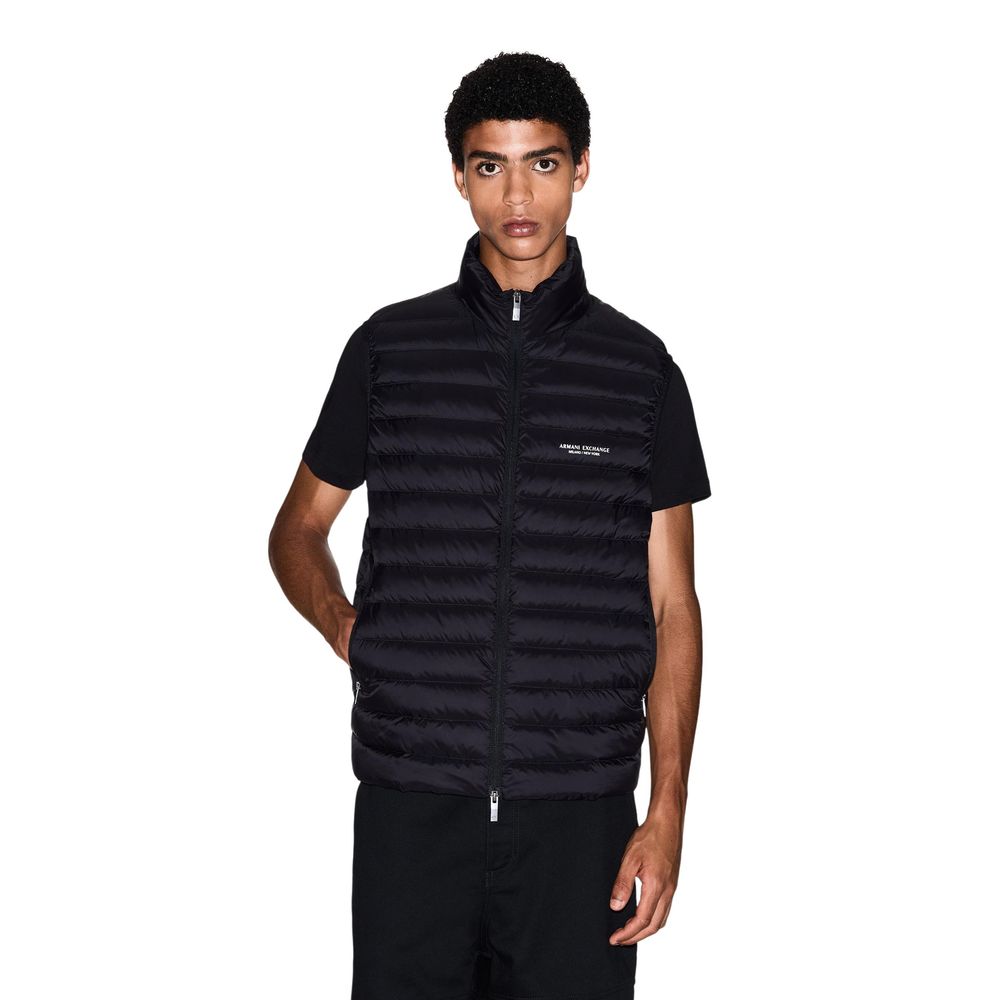 Armani Exchange Καπιτονέ Αμάνικο Μπουφάν σε Μαύρο