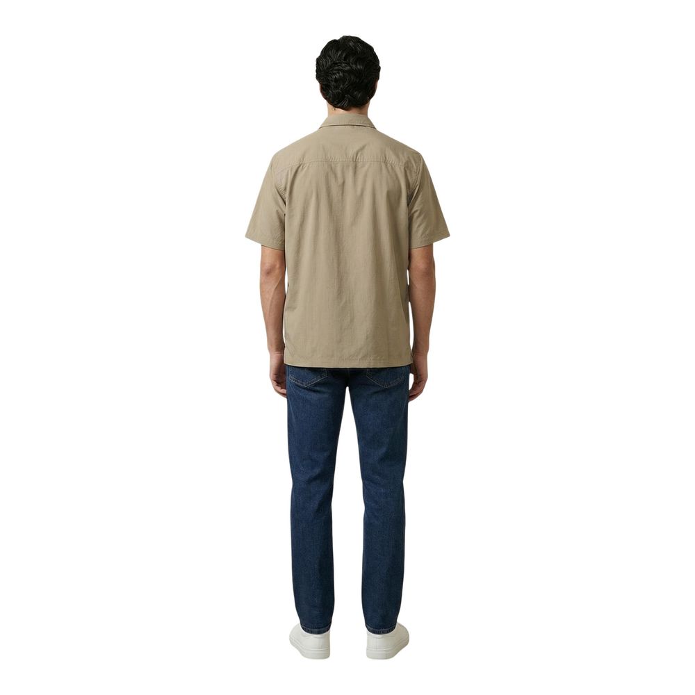 Beige Cotton Shortsleeve Shirt