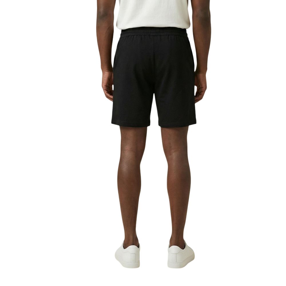 Black Cotton Bermuda Shorts
