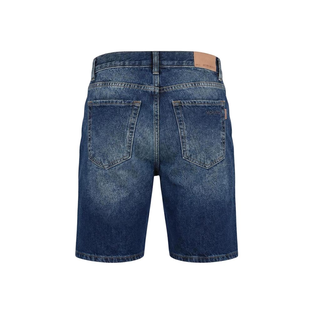 Blue Cotton Bermuda Shorts