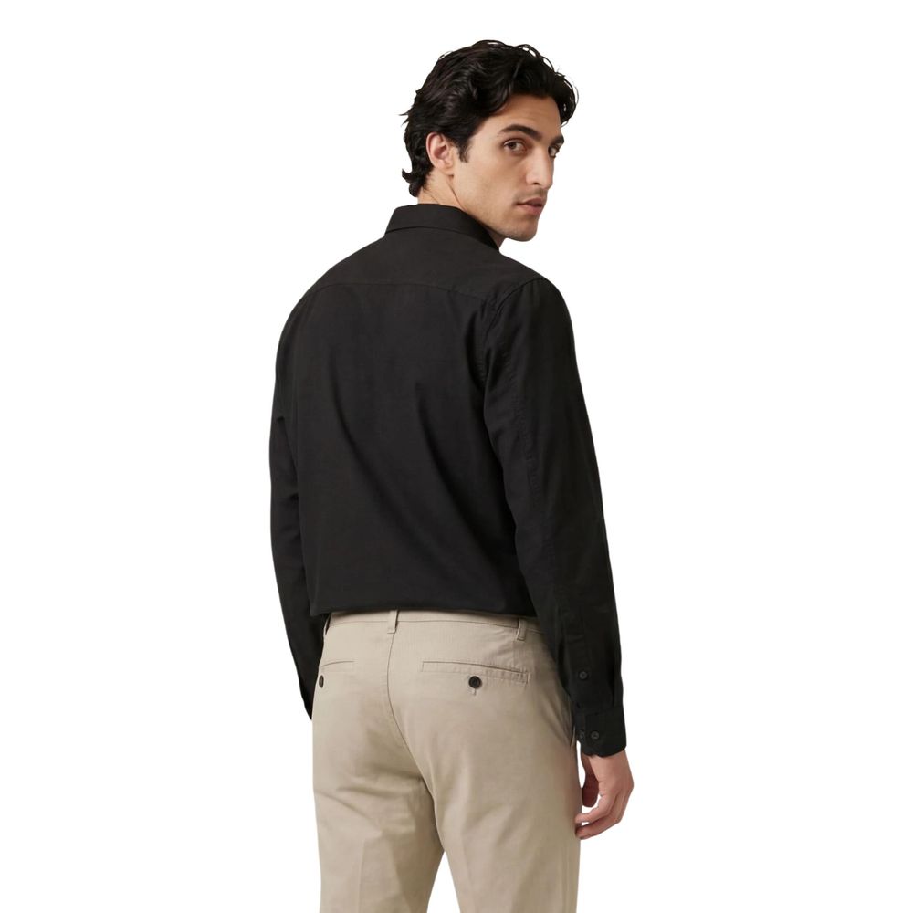 Black Cotton Dress Shirt