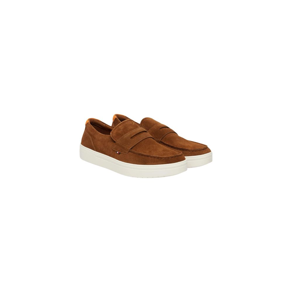 Tommy Hilfiger Δερμάτινα Loafers με Σουέντ σε Καφέ