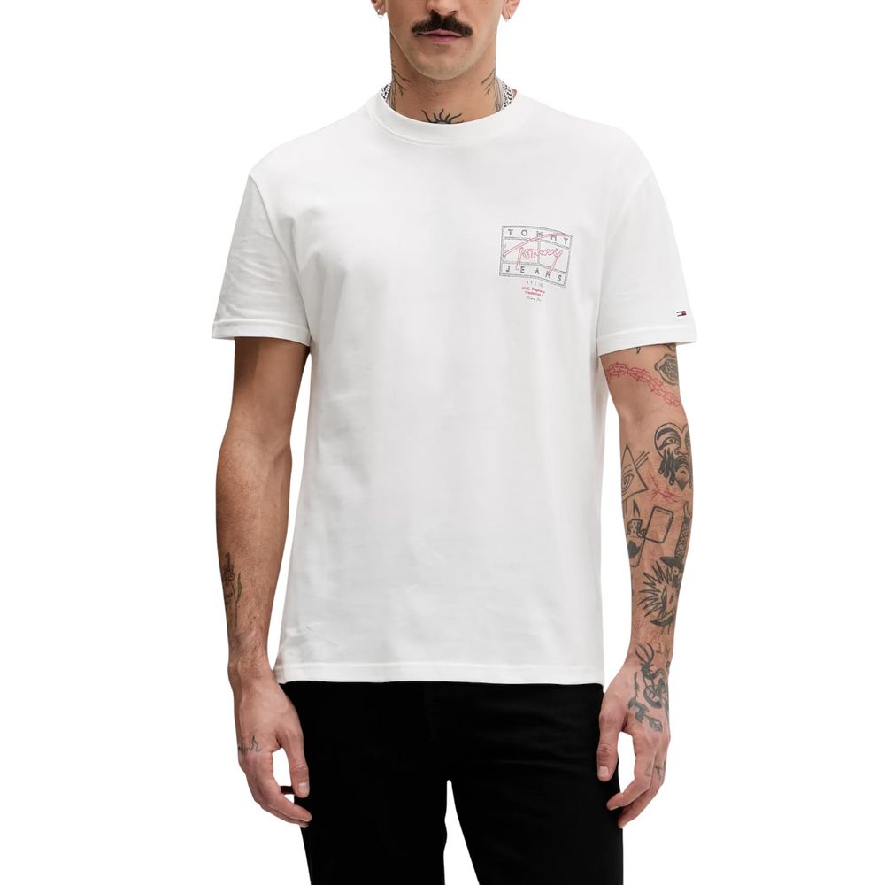 Tommy Hilfiger Κρεμ T-Shirt από Ανακυκλωμένο Βαμβάκι