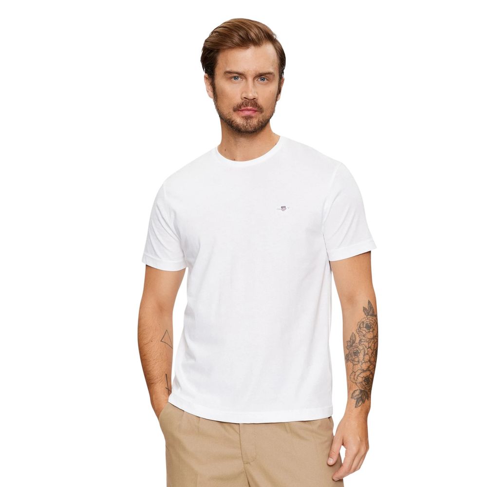 Gant Λευκό Βαμβακερό T-Shirt