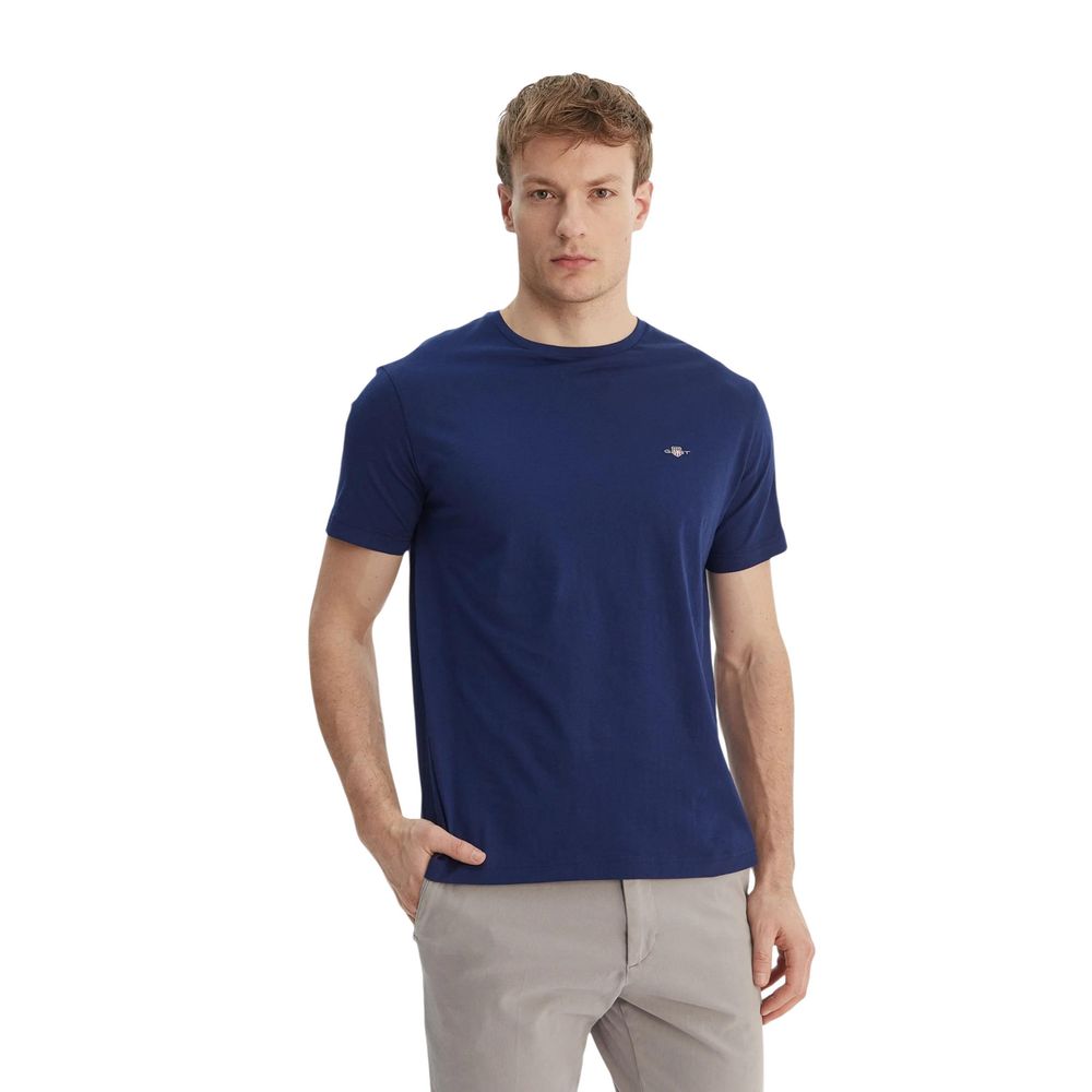 Gant Γαλάζιο Βαμβακερό T-Shirt
