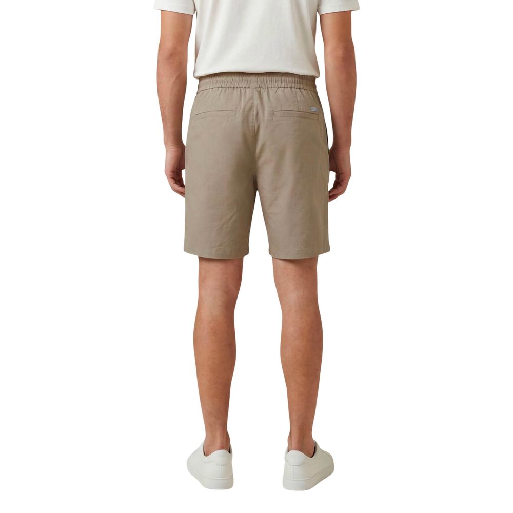 Beige Cotton Knee Length