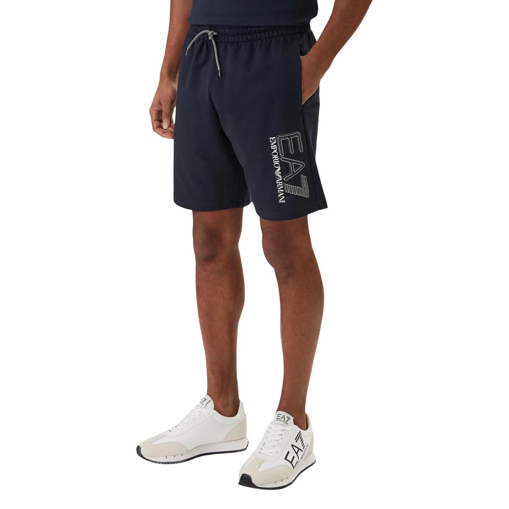 Blue Cotton Bermuda Shorts